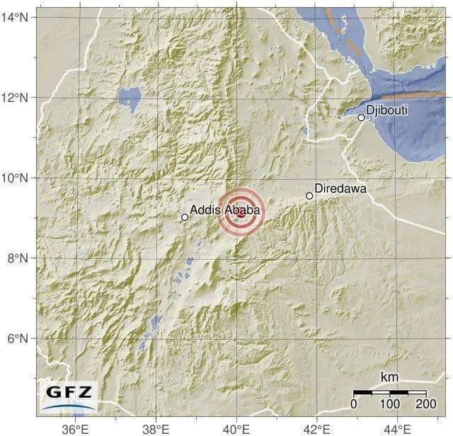 ከቀኑ 6 ሰዓት አካባቢ በአዋሽ የተከሰተው የመሬት መንቀጥቀጥ ንዝረቱ በአዲስ አበባ ተሰማ